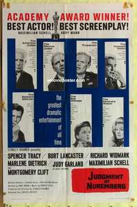 c008 JUDGMENT AT NUREMBERG one-sheet movie poster '61 Burt Lancaster