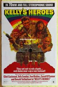 c018 KELLY'S HEROES one-sheet movie poster '70 Clint Eastwood, 70mm!