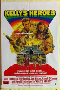 c020 KELLY'S HEROES 1sh R72 Clint Eastwood, Telly Savalas, Don Rickles, Donald Sutherland!