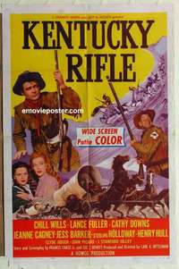 c021 KENTUCKY RIFLE one-sheet movie poster '55 Chill Wills, Lance Fuller