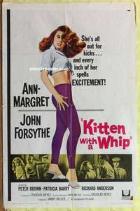 c034 KITTEN WITH A WHIP one-sheet movie poster '64 sexy Ann-Margret!