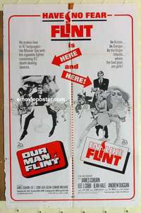 b941 IN LIKE FLINT/OUR MAN FLINT one-sheet movie poster '67 James Coburn