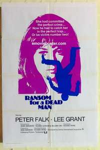 b410 COLUMBO RANSOM FOR A DEAD MAN int'l one-sheet movie poster '71 Falk