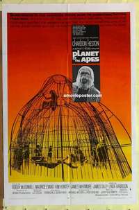 d702 PLANET OF THE APES one-sheet movie poster '68 Charlton Heston