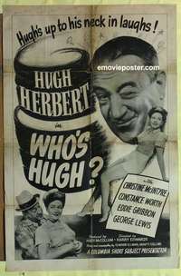 d055 WHO'S HUGH one-sheet movie poster '43 Christine McIntyre, Herbert