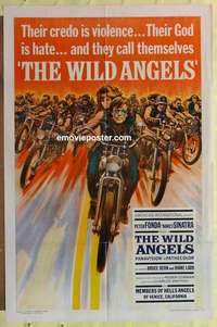 d049 WILD ANGELS one-sheet movie poster '66 AIP Peter Fonda, Nancy Sinatra