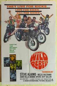 d044 WILD REBELS one-sheet movie poster '67 the wildest of the wild ones!