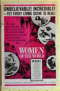d031 WOMEN OF THE WORLD one-sheet movie poster '63 mind & body secrets!