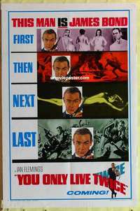 d011 YOU ONLY LIVE TWICE style A teaser one-sheet movie poster '67 Sean Connery IS Bond!