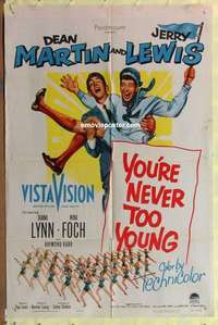 d005 YOU'RE NEVER TOO YOUNG one-sheet movie poster '55 Martin & Lewis!
