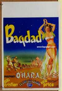 f007 BAGDAD Belgian movie poster '50 belly-dancing Maureen O'Hara!