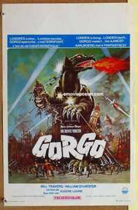f032 GORGO Belgian movie poster R70s great giant monster horror image!