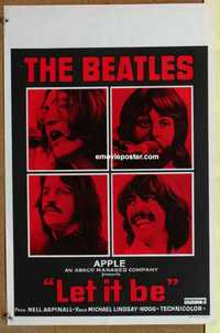 f042 LET IT BE Belgian movie poster '70 Beatles, John, Paul, Ringo