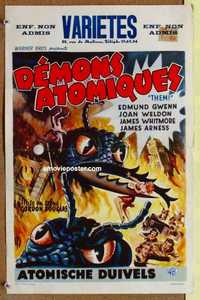 f061 THEM Belgian movie poster '54 horror horde of giant bugs!