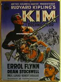 f105 KIM Danish movie poster '50 Errol Flynn, Rudyard Kipling