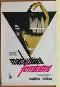 f143 MASCULINE-FEMININE Finnish movie poster '66 Jean-Luc Godard