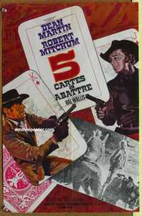 f151 5 CARD STUD French 15x23 movie poster '68 Dean Martin, poker!