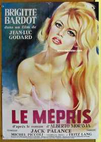 f189 LE MEPRIS French 20x28 movie poster 1970s Godard, Brigitte Bardot