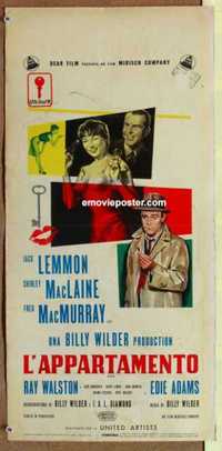 f339 APARTMENT Italian locandina movie poster '60 Wilder, MacLaine