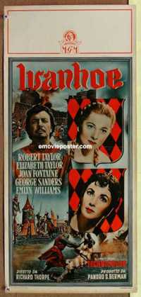 f392 IVANHOE Italian locandina movie poster '52 Liz & Robert Taylor!