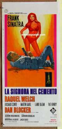 f398 LADY IN CEMENT Italian locandina movie poster '68 sexy Raquel!