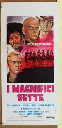 f405 MAGNIFICENT SEVEN Italian locandina movie poster R70 Yul Brynner