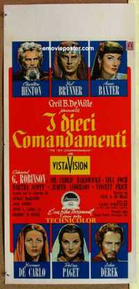 f442 TEN COMMANDMENTS Italian locandina movie poster '57 DeMille
