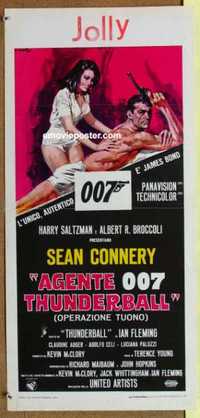 f444 THUNDERBALL Italian locandina R1970s art of Sean Connery as James Bond by Ciriello!