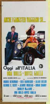 f457 YELLOW ROLLS-ROYCE Italian locandina R60s Ciriello art of Shirley MacLaine & Alain Delon!