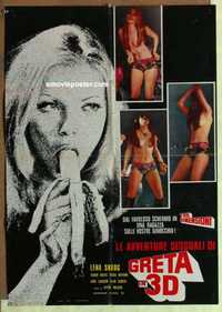 f332 THREE DIMENSIONS OF GRETA Italian photobusta movie poster '73