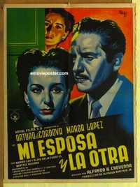 f110 MI ESPOSA Y LA OTRA Mexican movie poster '52 de Cordova