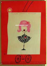 f241 LADY ON THE TRACKS Polish movie poster '66 Flisak artwork!