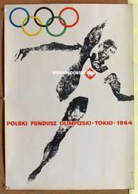 f251 Polish movie poster OLYMPIC FUND Polish movie poster '62 Gorka sports art!