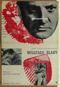f253 SILENT TRACES Polish movie poster '61 Zbigniew Kuzminski