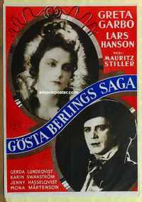 f287 GOSTA BERLINGS SAGA Swedish movie poster R33 Greta Garbo