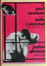 f289 HUSTLER Swedish movie poster '61 Paul Newman, Aberg art!