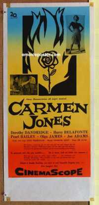 f263 CARMEN JONES Swedish insert movie poster '54 Belafonte, Dandridge
