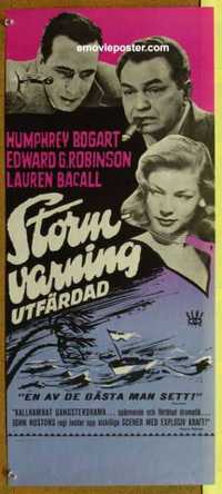 f267 KEY LARGO Swedish insert movie poster R69 Humphrey Bogart, Bacall
