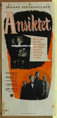 f269 MAGICIAN Swedish insert movie poster '58 Ingmar Bergman