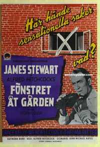 f308 REAR WINDOW Swedish movie poster '54 Alfred Hitchcock, Stewart