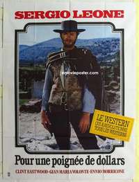 g375 FISTFUL OF DOLLARS French one-panel movie poster R80s Clint Eastwood