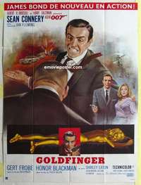 g377 GOLDFINGER French one-panel movie poster R80s Sean Connery as James Bond