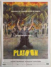 g386 PLATOON French one-panel movie poster '86 Oliver Stone, Charlie Sheen