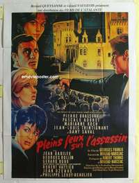 g391 SPOTLIGHT ON A MURDERER French one-panel movie poster R80s Trintignant