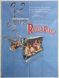 g395 WHO FRAMED ROGER RABBIT French one-panel movie poster '88 Zemeckis