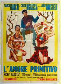 g362 PRIMITIVE LOVE Italian one-panel movie poster '64 Jayne Mansfield