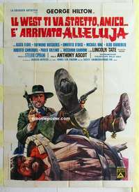 g364 RETURN OF HALLELUJA Italian one-panel movie poster '72 Casaro artwork!