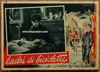 g347 BICYCLE THIEF Italian photobusta movie poster '48 De Sica
