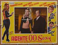 g282 AGENTE 00 SEXY Mexican movie lobby card '68 half-clad cat spy!