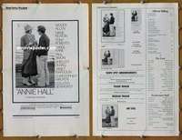 h035 ANNIE HALL movie pressbook '77 Woody Allen, Diane Keaton